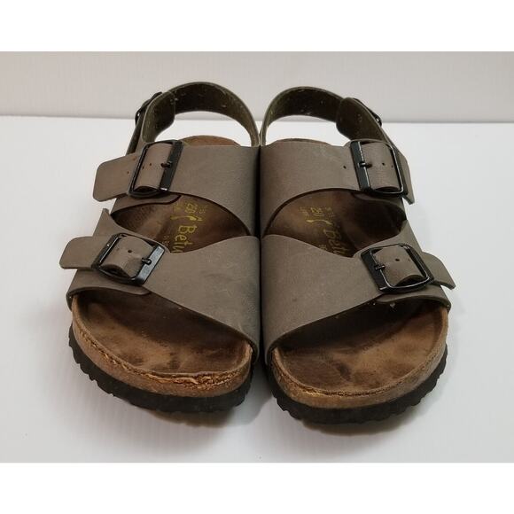 Betula by Birkenstock Milano Gray Tan Sandals Slingback EUR 39 US L8 M6 3 Straps main image 7